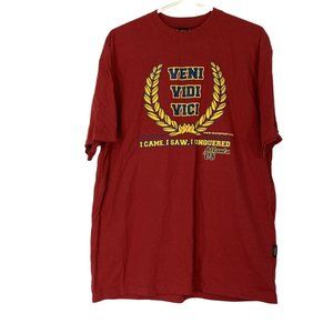 Veni Vidi Vici I Came I Saw I Conquered Baru Sports Mens Red T Shirt Size Large